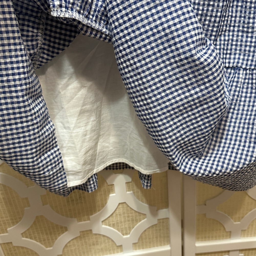 Duffield Lane NEW Murphy Dress Womens XS Gingham Tiered Cotton Seersucker Preppy - Picture 15 of 15
